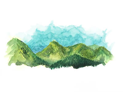 Mountains aquarelle illustration paint practice watercolor