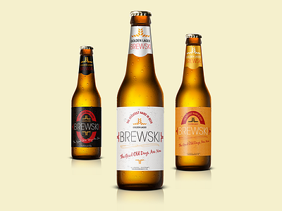 Brewski Beer 3d beer beverage bottle label