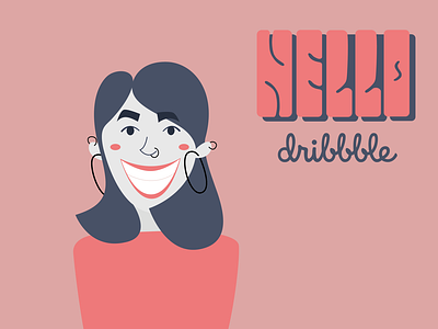 Hello, Dribbble! design flat illustration illustrator lettering logo type typography vector web