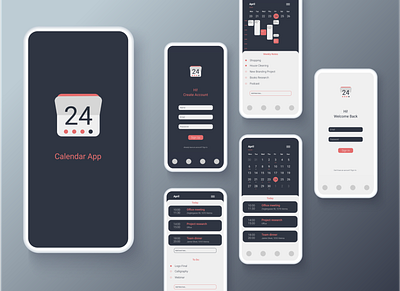 Calendar App app application design flat icon logo ui ux web