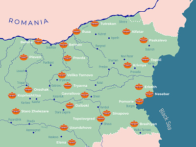 Interactive culinary map of the Bulgarian language territory