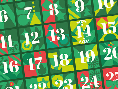 Christmas Advent Calendar advent advent calendar cards christmas christmas calendar christmas cards design flat geometric geometric elements graphic design illustration typography vector