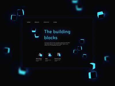 Blocks webpage 3d art branding color ui