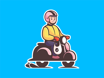 Delivery service logo apps branding design food delivery graphic design illustration illustrations logo mascot motorcycle vector