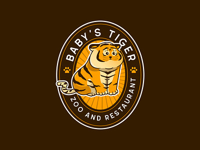 Tiger Badge Logo badge branding cute design graphic design illustration illustrations logo restarurant tiger vintage