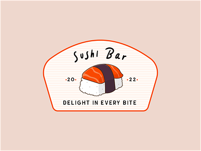 Sushi Bar - Badge Logo Concept bagde branding food graphic design illustration illustrations japanese logo sushi