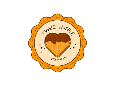 Waffle - Badge Logo badge logo branding food graphic design illustration illustrations logo vector waffle