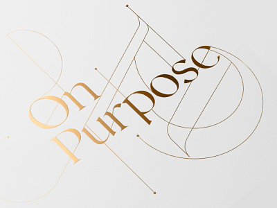 Paterson On Purpose Launch branding gold foil lettering life couch lifeplan ligature purpose typography