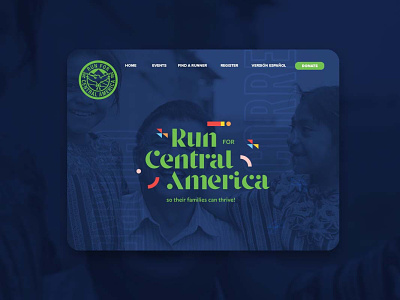 Run for Central America banner branding branding design central america colorful fun geometric homepage latin logo race run web banner webpage