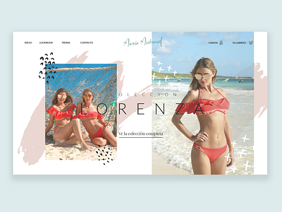 Swimsuit E-commerce - Maria Michaud collage design ecommerce illustration minimal product simple swimsuit ui ui design uiux ux website white