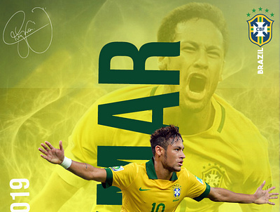 neymar branding design flat poster typogaphy