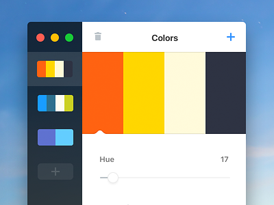 Palettes App (vue.js) app colors desktop electron interface mac macos palettes ui vue vue.js