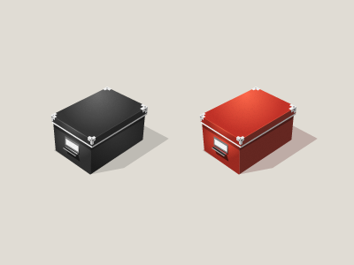 Storage boxes black icon icons red vector