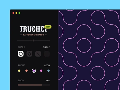 Truchet Pattern Generator (WebGL + Vue.js Experiment) app electron interface mac pattern threejs ui vuejs webgl