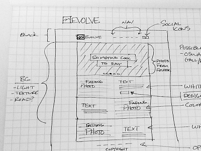 Sketches for Evolve Bicycles Website