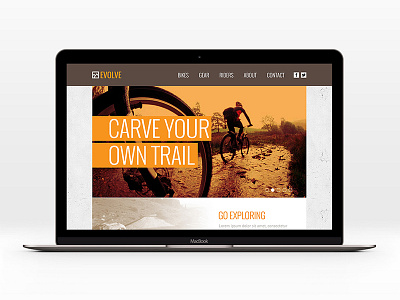 Evolve Bicycles Website bicycle bike branding dirt evolve identity logo mountains mud tire trail website