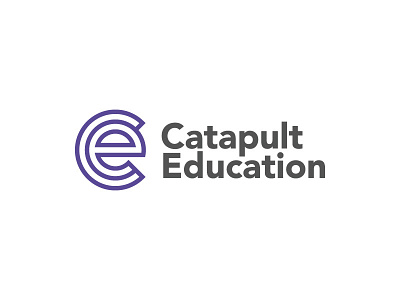 Recent Logo Concept for Catapult Education bold branding catapult ce heavy icon identity lines logo purple stroke thick