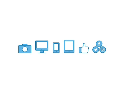 Custom Social/Tech Icons blue custom facebook icons imac ipad iphone social stroke thick twitter