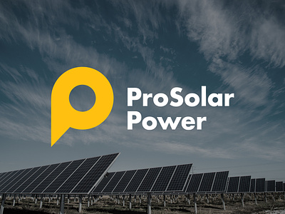 Pro Solar Power Logo branding circle identity logo p power pro solar sun yellow
