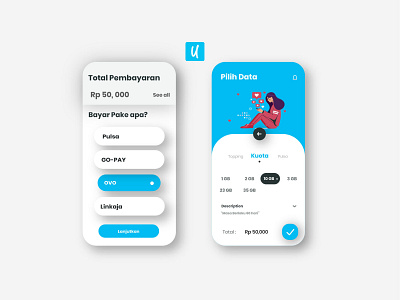 Redesign by.U App - Digital Provider Indonesia adobe illustrator app app design application blue design minimal mobile mobile app ui ui design uidesign uiux ux