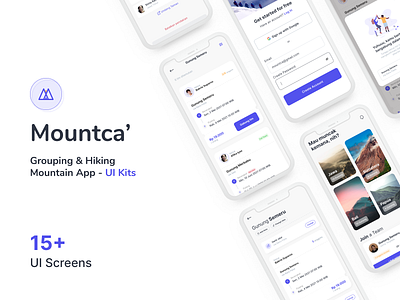 Mountca' - Grouping & Hiking Mountain app design figma hiking mobile mobile app mobile ui mount mountain mountca travel travel app ui ui design uidesign uiux