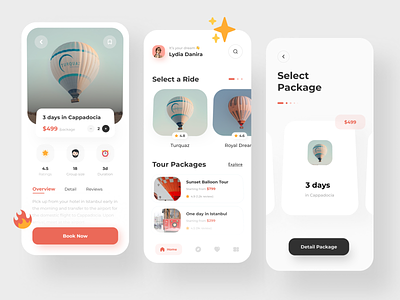 Ngefly - Travel App✈️ balloon ride booking cappadocia clean design flight hot air balloon minimalist mobile mobile app tourism tourism app travel travelling trip turkey uidesign vacation app