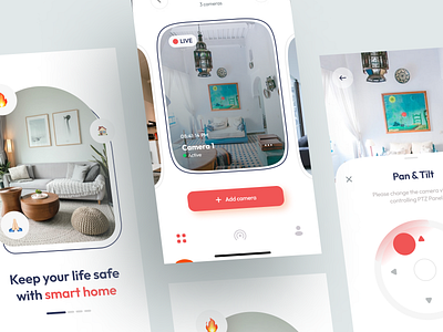 Safeti - Home Security App camera cctv clean controller design device electronic home home app house iot minimalist mobile app remote security smart smart home smarthome ui ux