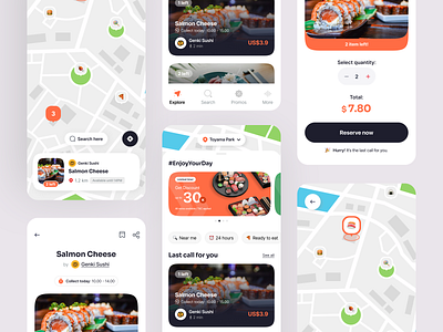 Tlaz - Saving Food App app collect delivery design eat food food app food waste japan map mobile mobile app pickup restaurant resto saving saving food ui ux waste