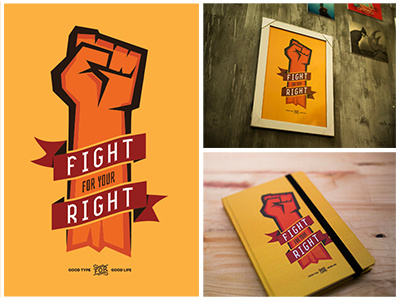 Fight For Your Right illustration poster sketch sketchbook typography vietnam yellow