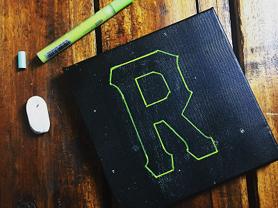 Letter R Outline graffiti handmade handstyle handwriting hanoi marble monoline rawtype tag type typography vietnam