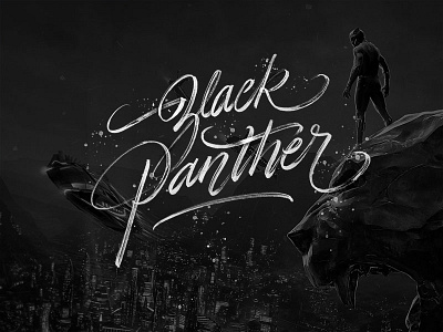 Black Panther design hand lettering lettering marvel plack panther typography