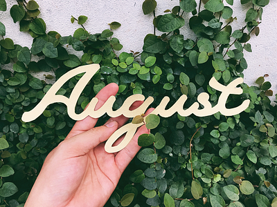 August calligraphy handmade lettering papercut typo typography