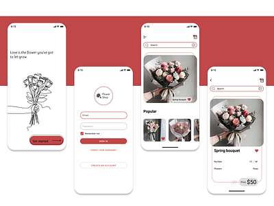 Flower Shop app art branding design illustration logo minimal ui ux website