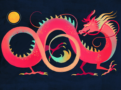 Noodle art digital dragon fantasy illustration illustration art
