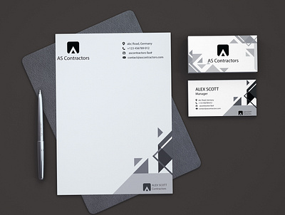 ASContractor abstract logo branding business card custom graphic design letterhead logo logo design logodesign modern modern logo professional logo stationary design unique