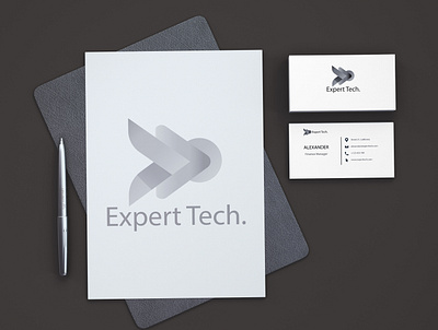 Expert Tech branding business card graphic design graphic design illustration letterhead professional logo stationary design unique