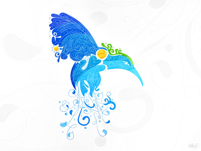 Mystic Bird bird illustration blue and white colorful art design digital artwork graphic design illustraion illustrator smooth vector