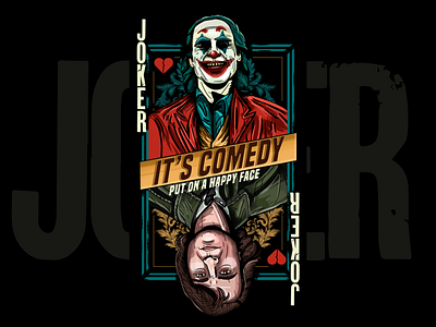 JOKER carta corazon creative design face guasón happy illustration joker movie naipe ornamento