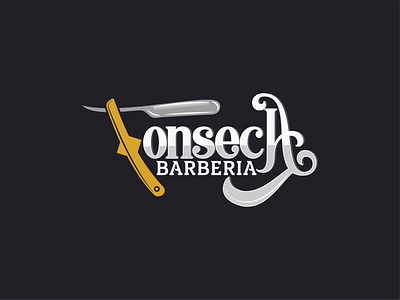 Fonseca Barberia barber barbershop blackletter brand design brand identity cuchilla logo logodesign logotype nicaragua tipography vector