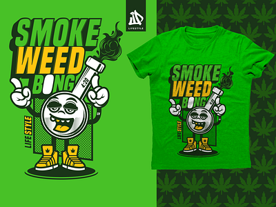 BONG SMOKE 420 bong cool green green shirt illustration lifestyle shirt shirtdesign smoke smoker streetart tuani weed