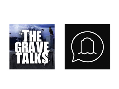 The Grave Talks Podcast Restyle branding line art minimal minimalist paranormal podcast rebrand spooky