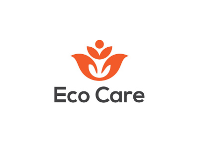 Eco care logo branding design eco care logo flat graphics design illustration leaf logo lettering logo design minimal ui ux vector