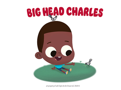 Big Head Charles animation art big head black boy joy character design confidence cute illustration kid lafespaceart melanin picture book procreate share black stories