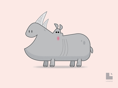 Rhinopottamus character character design flat illustration illustrator simple vector