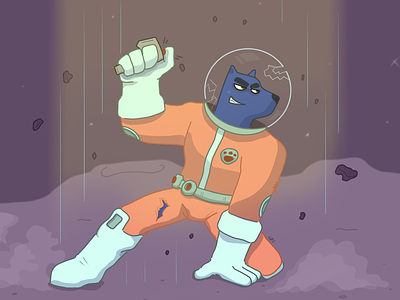 The Space Adventurer character design illustration lafespaceart line art procreate