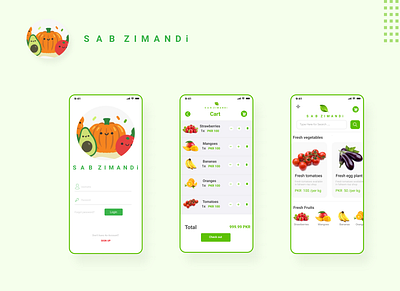 Online Vegetables purchasing app adobe xd app ilustrator vegatable