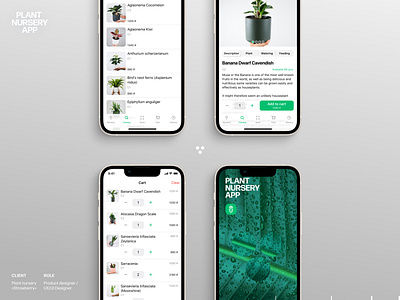 Plant nursery app application botanical graphic design green leaves mobile plant ui ux