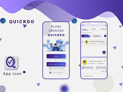 Quick Do App app appdesign application application design application ui figma icon illustration logo photoshop prototype todolist typography ui ui design ux ux design