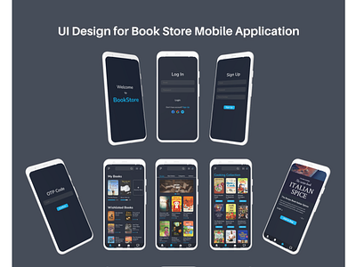UI Design for Book Store Mobile App app branding design figma illustration logo mobile app ui ux vector
