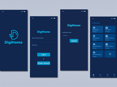 UI Design for Smart Home Solution Mobile App app branding design figma illustration logo mobile app ui ux vector